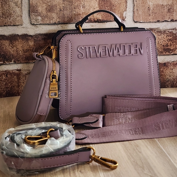 Steve Madden Bevelyn Purse Crossbody Plum Brand New With Tags - Picture 7 of 17